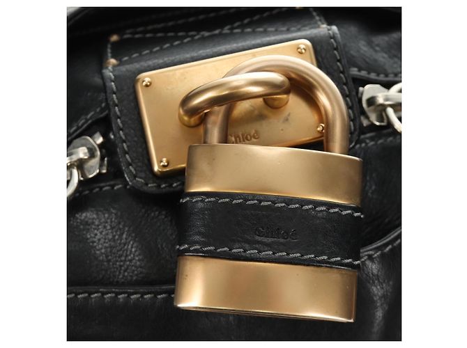 Chloé Borsa Chloe Paddington in pelle nera oro argento autenticata am12013SAM Nero D'oro - vista 14