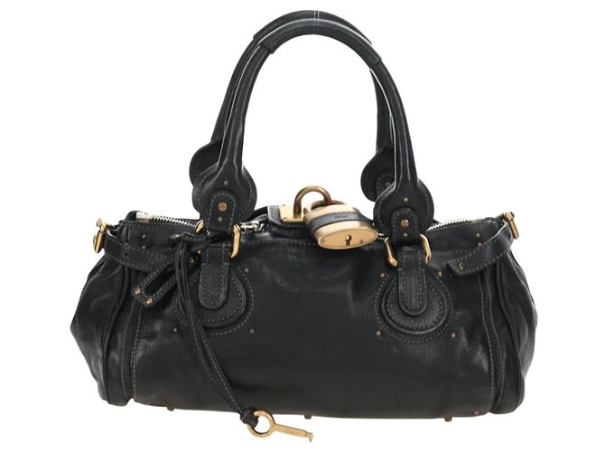 Chloé Borsa Chloe Paddington in pelle nera oro argento autenticata am12013SAM Nero D'oro - vista 2
