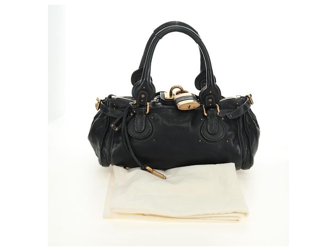 Chloé Borsa Chloe Paddington in pelle nera oro argento autenticata am12013SAM Nero D'oro - vista 25