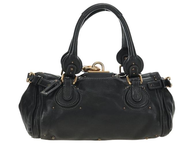 Chloé Borsa Chloe Paddington in pelle nera oro argento autenticata am12013SAM Nero D'oro - vista 3