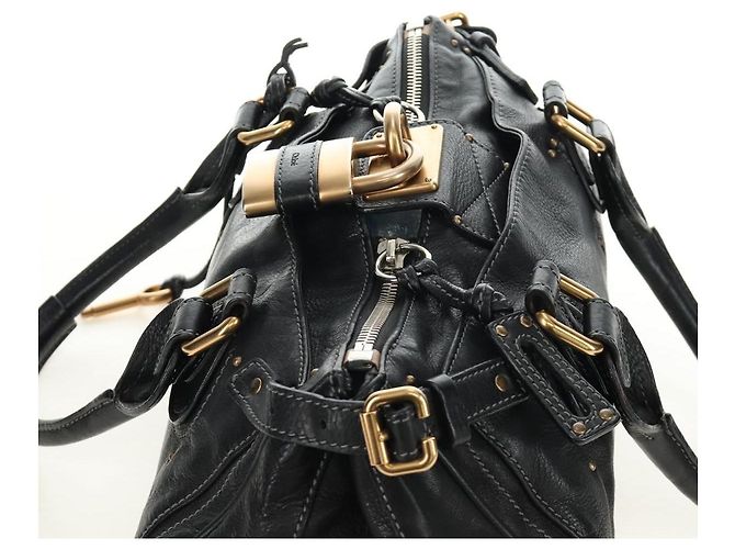 Chloé Borsa Chloe Paddington in pelle nera oro argento autenticata am12013SAM Nero D'oro - vista 6