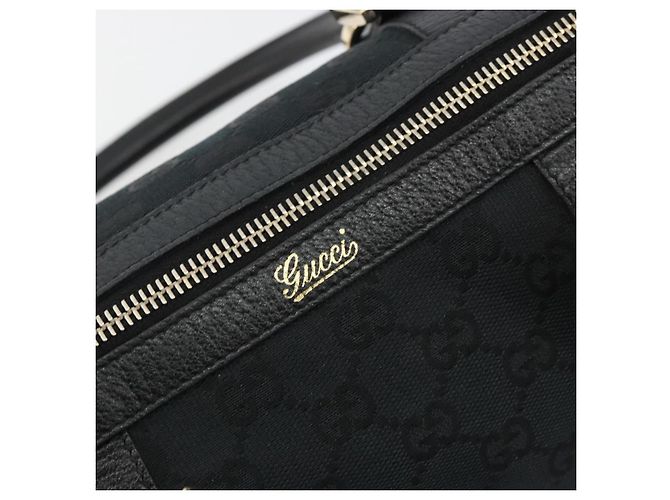 Borsa Boston GUCCI GG Canvas Abbey Nera Oro 130942 Auth 189128A Nero D'oro - vista 14