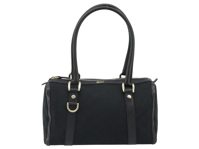 Borsa Boston GUCCI GG Canvas Abbey Nera Oro 130942 Auth 189128A Nero D'oro - vista 2