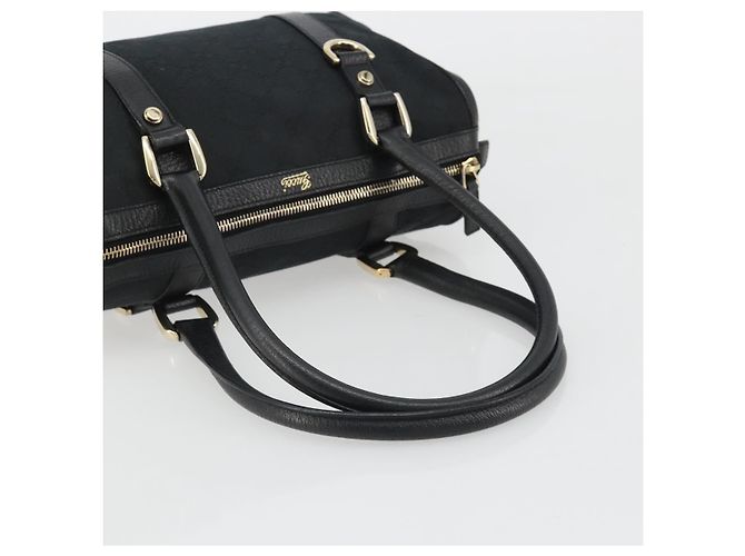 Borsa Boston GUCCI GG Canvas Abbey Nera Oro 130942 Auth 189128A Nero D'oro - vista 7