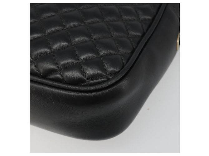 Borsa GUCCI GG Marmont Web Sherry Line in pelle traforata nera e oro 541051 Auth mr2530 Nero D'oro - vista 10