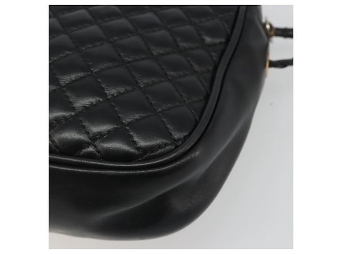 Borsa GUCCI GG Marmont Web Sherry Line in pelle traforata nera e oro 541051 Auth mr2530 Nero D'oro - vista 12