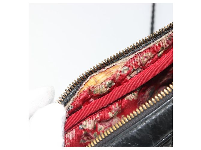Borsa GUCCI GG Marmont Web Sherry Line in pelle traforata nera e oro 541051 Auth mr2530 Nero D'oro - vista 16