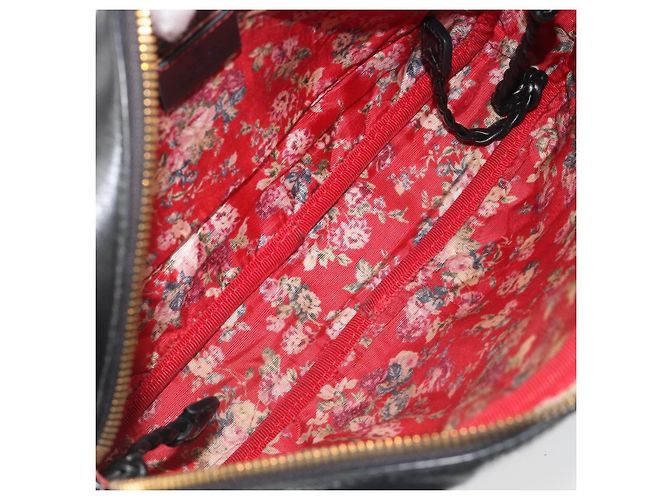 Borsa GUCCI GG Marmont Web Sherry Line in pelle traforata nera e oro 541051 Auth mr2530 Nero D'oro - vista 18