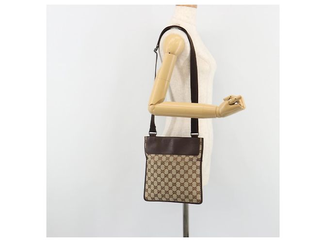 Borsa a tracolla GUCCI GG Canvas Beige Argento 27639 Auth 189298A - vista 23