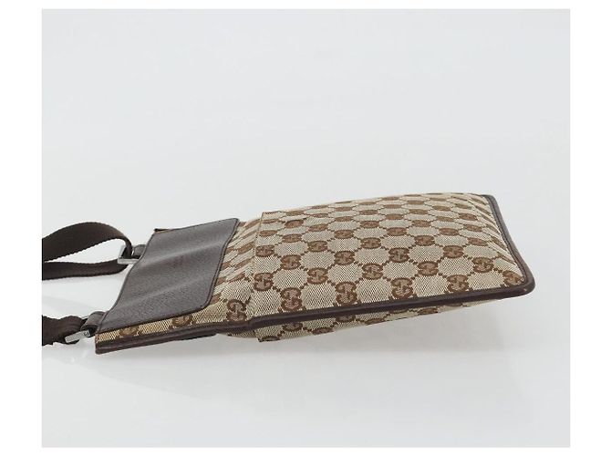 Borsa a tracolla GUCCI GG Canvas Beige Argento 27639 Auth 189298A - vista 5