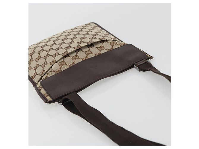 Borsa a tracolla GUCCI GG Canvas Beige Argento 27639 Auth 189298A - vista 6