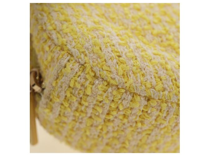 Borsa a Spalla con Catena CHANEL Tweed 2way Oro Giallo Argento CC Auth 189770M D'oro - vista 12