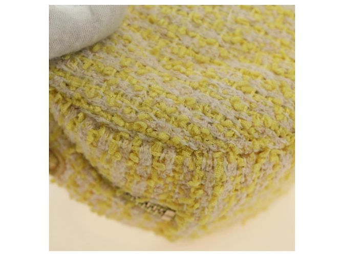 Borsa a Spalla con Catena CHANEL Tweed 2way Oro Giallo Argento CC Auth 189770M D'oro - vista 14