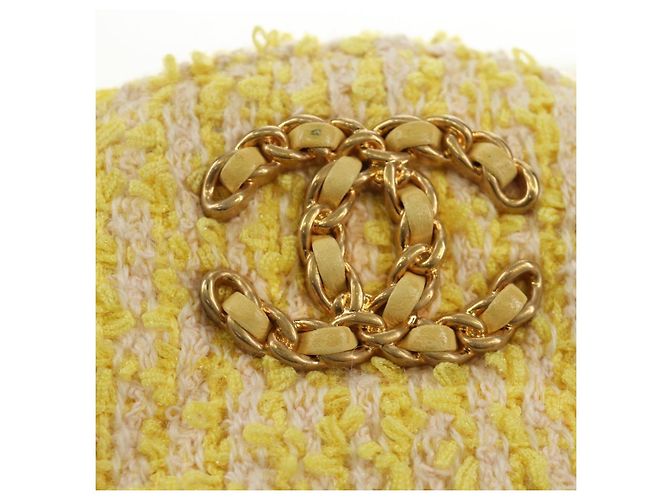 Borsa a Spalla con Catena CHANEL Tweed 2way Oro Giallo Argento CC Auth 189770M D'oro - vista 16