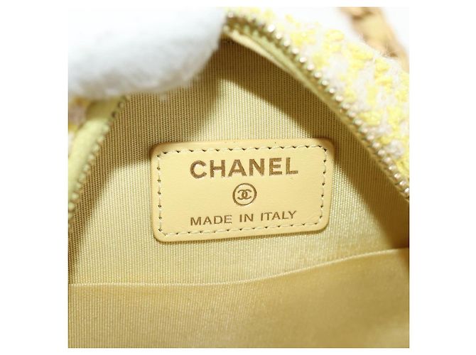Borsa a Spalla con Catena CHANEL Tweed 2way Oro Giallo Argento CC Auth 189770M D'oro - vista 18