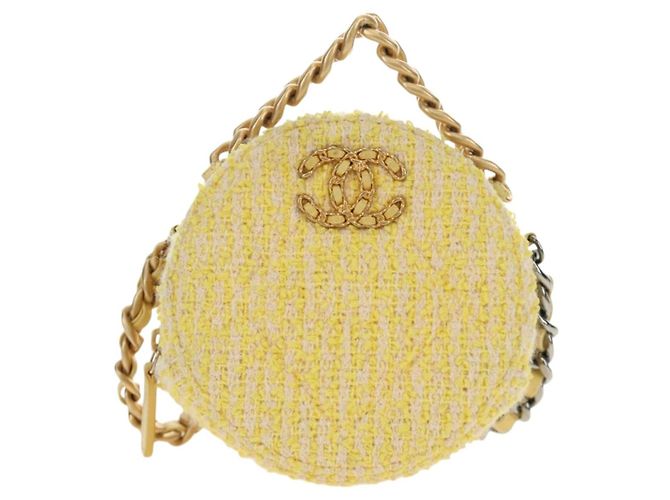 Borsa a Spalla con Catena CHANEL Tweed 2way Oro Giallo Argento CC Auth 189770M D'oro - vista 2