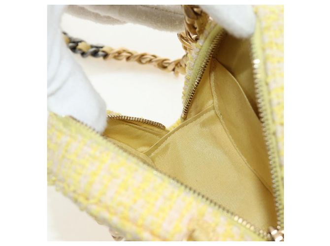 Borsa a Spalla con Catena CHANEL Tweed 2way Oro Giallo Argento CC Auth 189770M D'oro - vista 21
