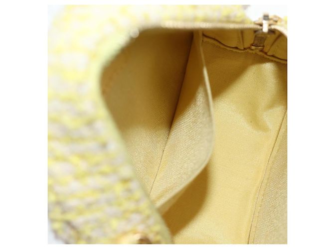 Borsa a Spalla con Catena CHANEL Tweed 2way Oro Giallo Argento CC Auth 189770M D'oro - vista 22