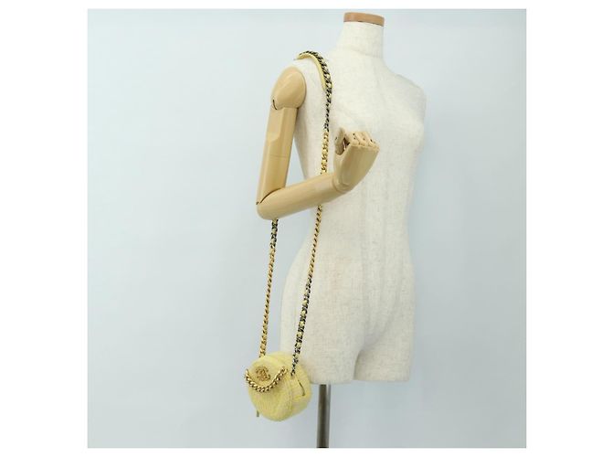 Borsa a Spalla con Catena CHANEL Tweed 2way Oro Giallo Argento CC Auth 189770M D'oro - vista 24