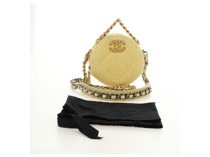 Borsa a Spalla con Catena CHANEL Tweed 2way Oro Giallo Argento CC Auth 189770M D'oro - vista 25