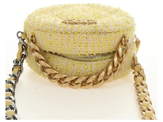 Borsa a Spalla con Catena CHANEL Tweed 2way Oro Giallo Argento CC Auth 189770M D'oro - vista 6
