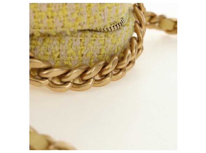 Borsa a Spalla con Catena CHANEL Tweed 2way Oro Giallo Argento CC Auth 189770M D'oro - vista 7
