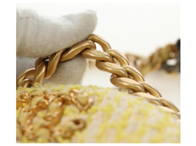 Borsa a Spalla con Catena CHANEL Tweed 2way Oro Giallo Argento CC Auth 189770M D'oro - vista 8