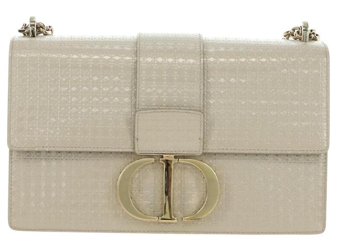 Borsa a tracolla Montaigne Christian Dior in pelle vernice beige oro Auth ar13976V D'oro - vista 2
