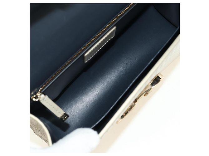 Borsa a tracolla Montaigne Christian Dior in pelle vernice beige oro Auth ar13976V D'oro - vista 21