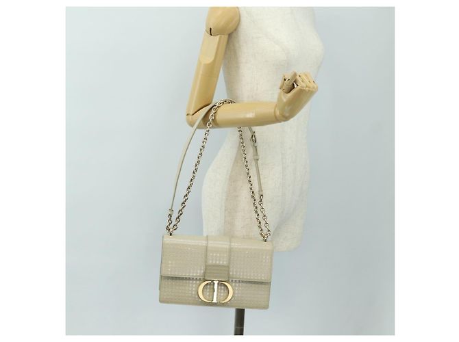 Borsa a tracolla Montaigne Christian Dior in pelle vernice beige oro Auth ar13976V D'oro - vista 27