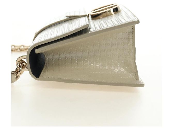 Borsa a tracolla Montaigne Christian Dior in pelle vernice beige oro Auth ar13976V D'oro - vista 4