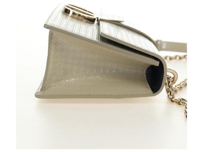 Borsa a tracolla Montaigne Christian Dior in pelle vernice beige oro Auth ar13976V D'oro - vista 5