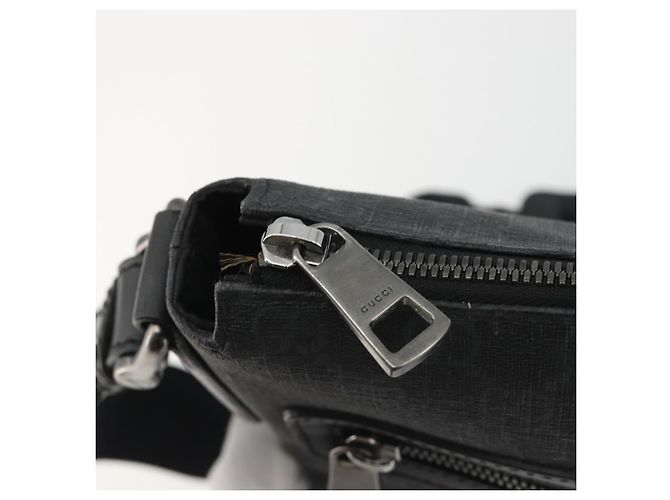 Borsa a tracolla GUCCI GG Supreme PVC Nero Argento 322279 Auth 190302 - vista 15