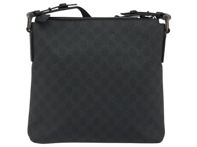 Borsa a tracolla GUCCI GG Supreme PVC Nero Argento 322279 Auth 190302 - vista 3