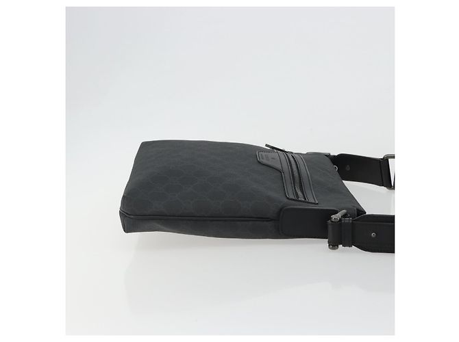 Borsa a tracolla GUCCI GG Supreme PVC Nero Argento 322279 Auth 190302 - vista 4
