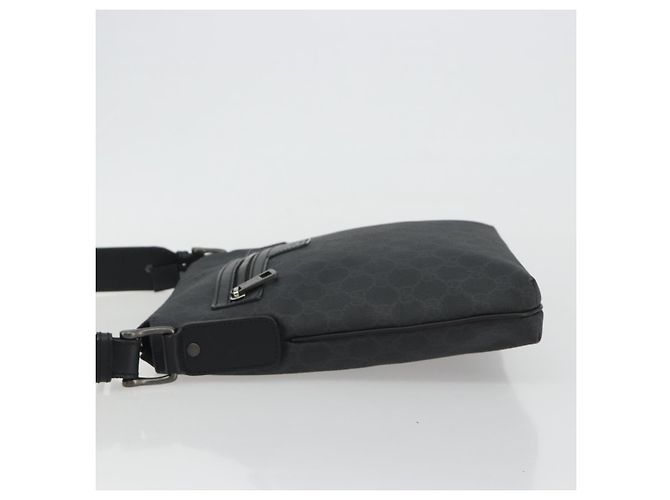 Borsa a tracolla GUCCI GG Supreme PVC Nero Argento 322279 Auth 190302 - vista 5