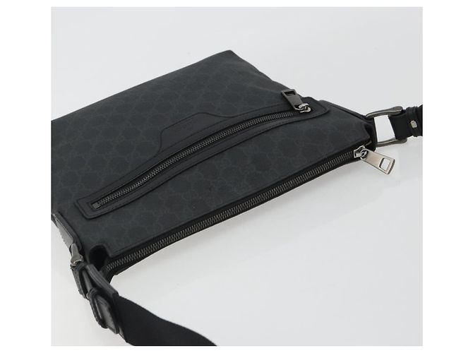 Borsa a tracolla GUCCI GG Supreme PVC Nero Argento 322279 Auth 190302 - vista 6