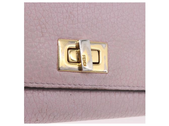 FENDI Long Wallet Leather Purple Gold 8M0427 Auth bs35938 Dourado Roxo - vista 13