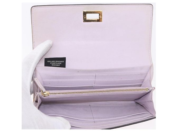 FENDI Long Wallet Leather Purple Gold 8M0427 Auth bs35938 Dourado Roxo - vista 15