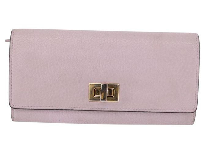 FENDI Long Wallet Leather Purple Gold 8M0427 Auth bs35938 Dourado Roxo - vista 2