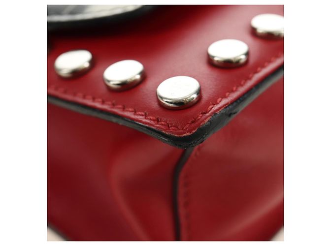 Borsa a tracolla PRADA Comic Electra in pelle rossa e argento Auth BA13728V Rosso - vista 13