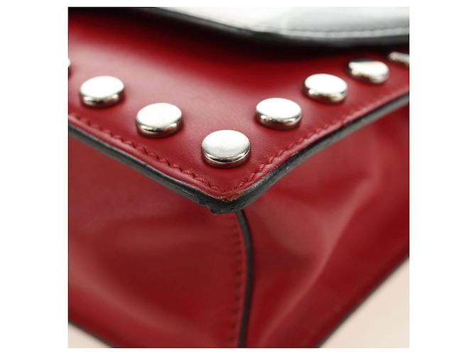 Borsa a tracolla PRADA Comic Electra in pelle rossa e argento Auth BA13728V Rosso - vista 14