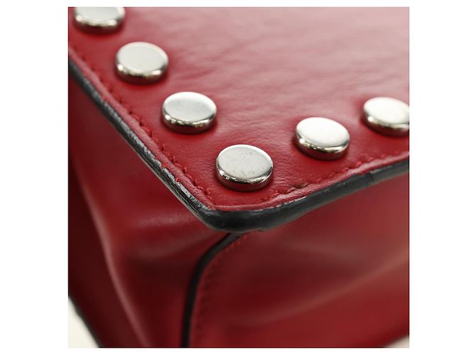 Borsa a tracolla PRADA Comic Electra in pelle rossa e argento Auth BA13728V Rosso - vista 15