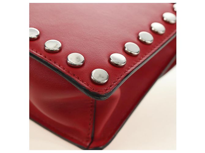 Borsa a tracolla PRADA Comic Electra in pelle rossa e argento Auth BA13728V Rosso - vista 16