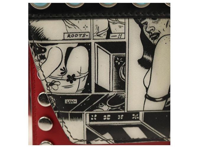 Borsa a tracolla PRADA Comic Electra in pelle rossa e argento Auth BA13728V Rosso - vista 19