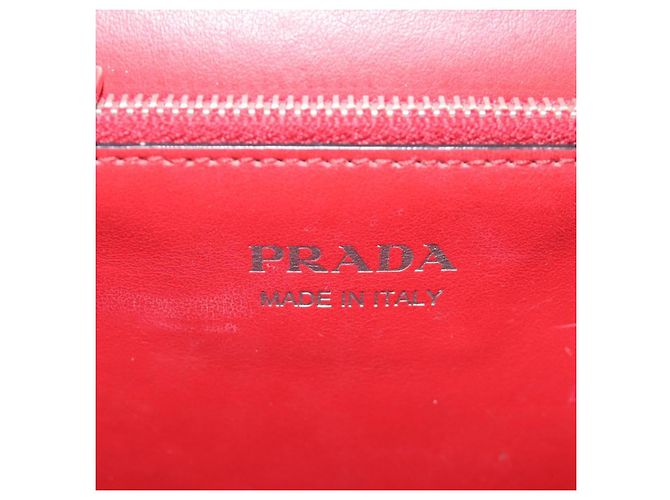 Borsa a tracolla PRADA Comic Electra in pelle rossa e argento Auth BA13728V Rosso - vista 22