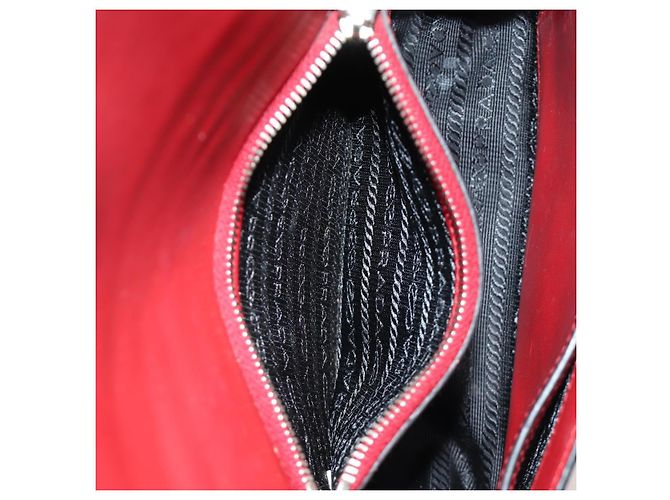 Borsa a tracolla PRADA Comic Electra in pelle rossa e argento Auth BA13728V Rosso - vista 27