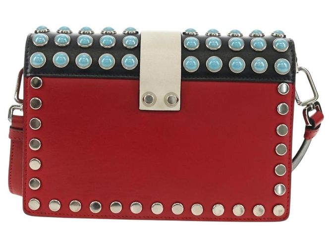Borsa a tracolla PRADA Comic Electra in pelle rossa e argento Auth BA13728V Rosso - vista 3