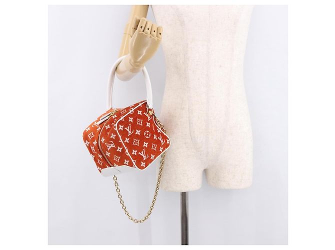 LOUIS VUITTON Monogram Jaguar LV Match Square Bag Orange M46212 Auth 186370SAM Arancione - vista 23