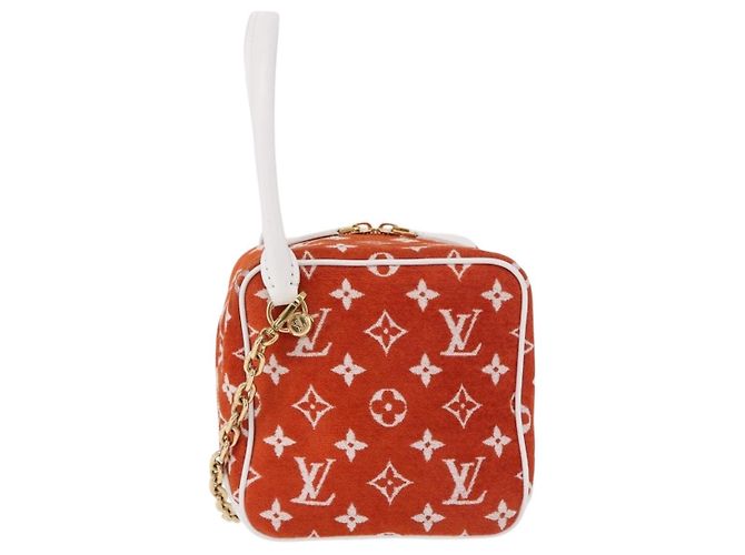 LOUIS VUITTON Monogram Jaguar LV Match Square Bag Orange M46212 Auth 186370SAM Arancione - vista 3
